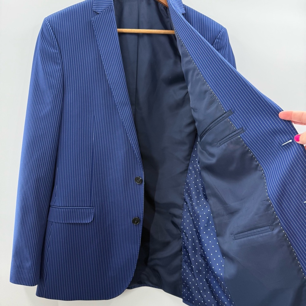 Nick Graham The New York Cut Stretch Modern Fit Blazer Jacket Blue Pinstripe 40L - Picture 4 of 8